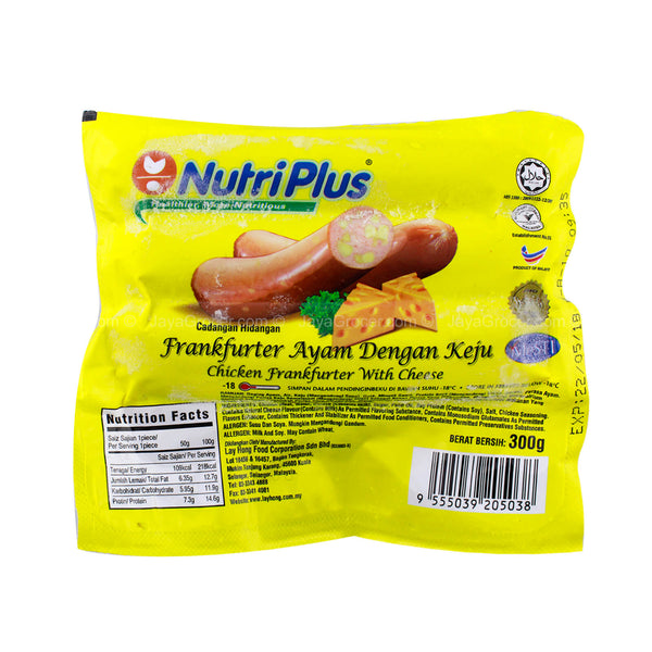 Nutriplus Chicken Frankfurter with Cheese 300g (highest price)
