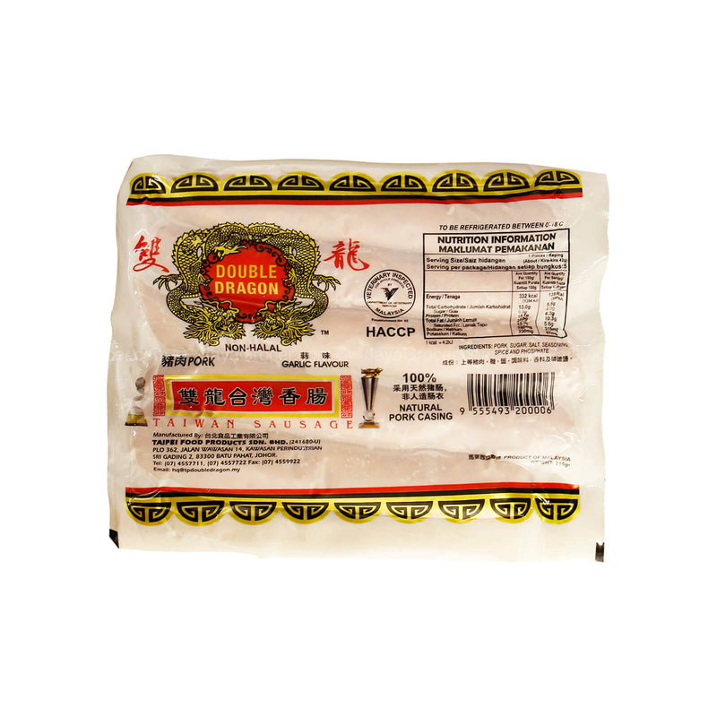 [NON-HALAL] Double Dragon Taiwan Sausage Garlic Flavour 215g