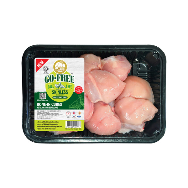 Harumi GoFree Skinless Bone in Chicken Cubes 400g