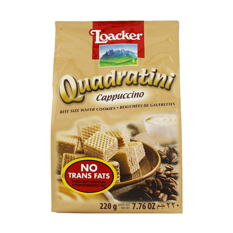 Loacker Quadratini Cappuccino Wafer Cookies 220g