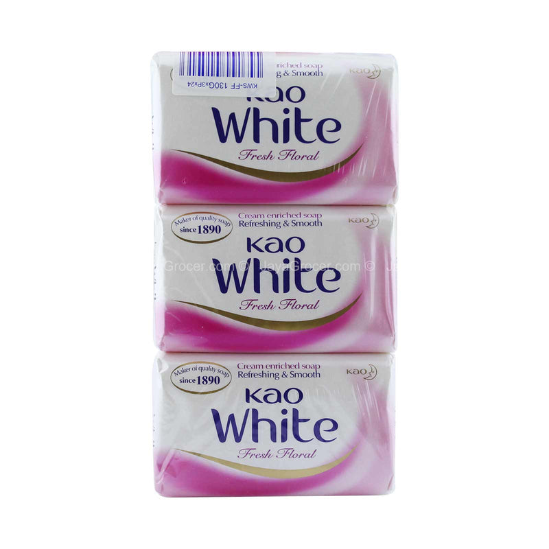 KAO WHITE SOAP (FRESH FLORAL) 130G 3/S*1