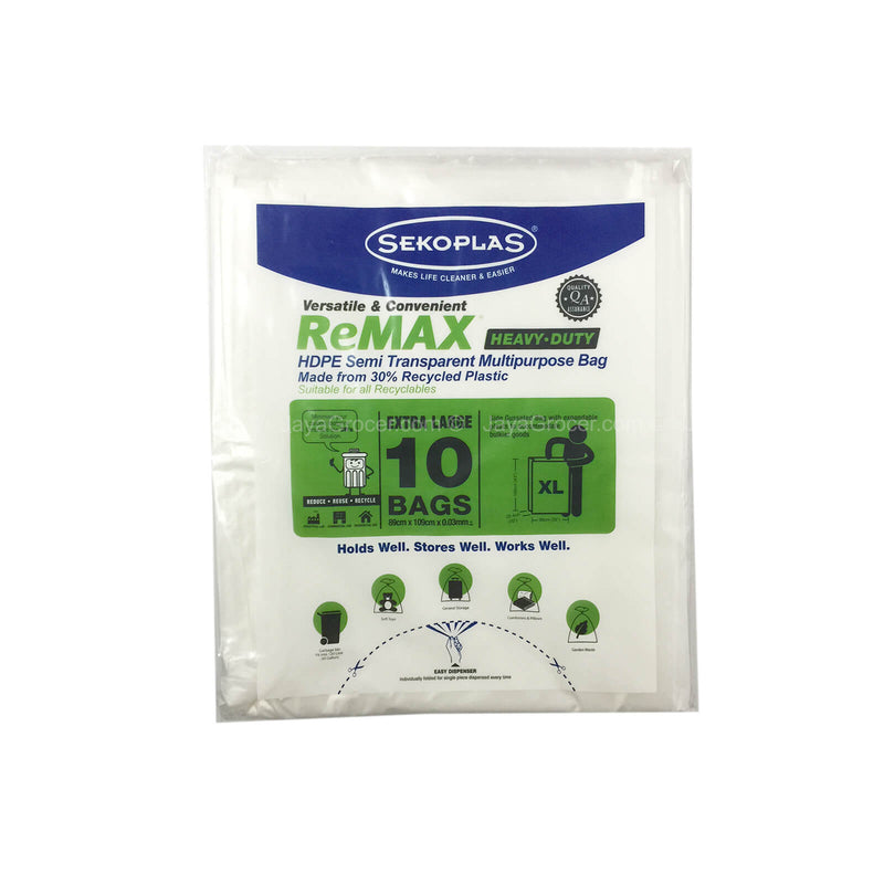 SEKOPLAS REMAX GARBAGE BAG-XL (89X109CMX10S)CL
