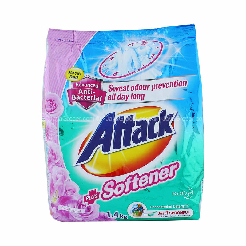 Attack Plus Softener Sweet Floral Detergent Powder 1400g