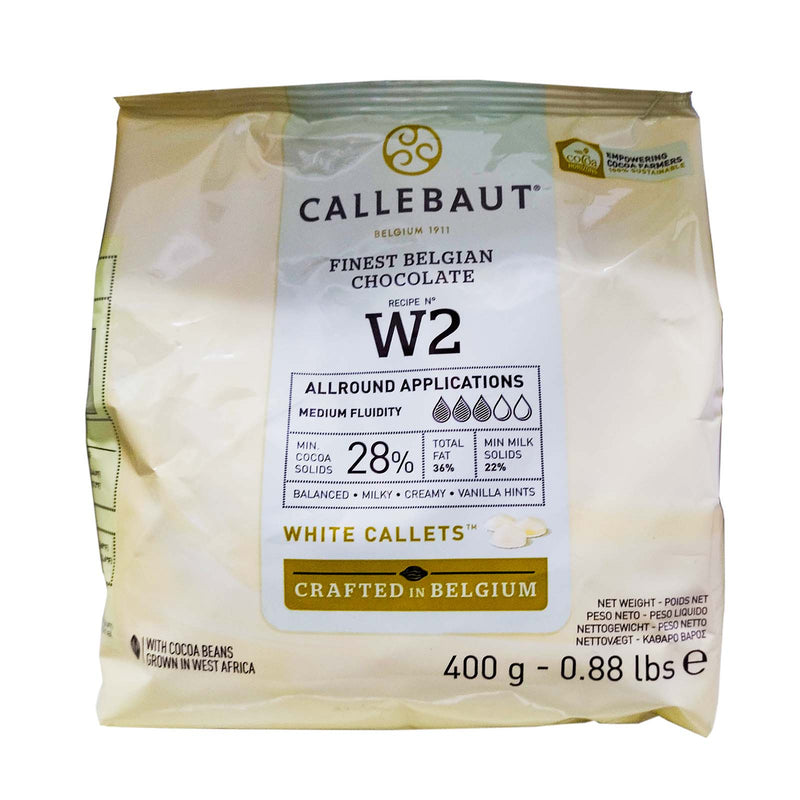 Callebaut Finest Belgian White Chocolate Chips Recipe W2 28% 400g