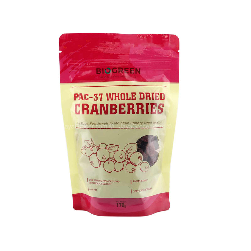 Biogreen Pac-37 Whole Dried Cranberries 170g