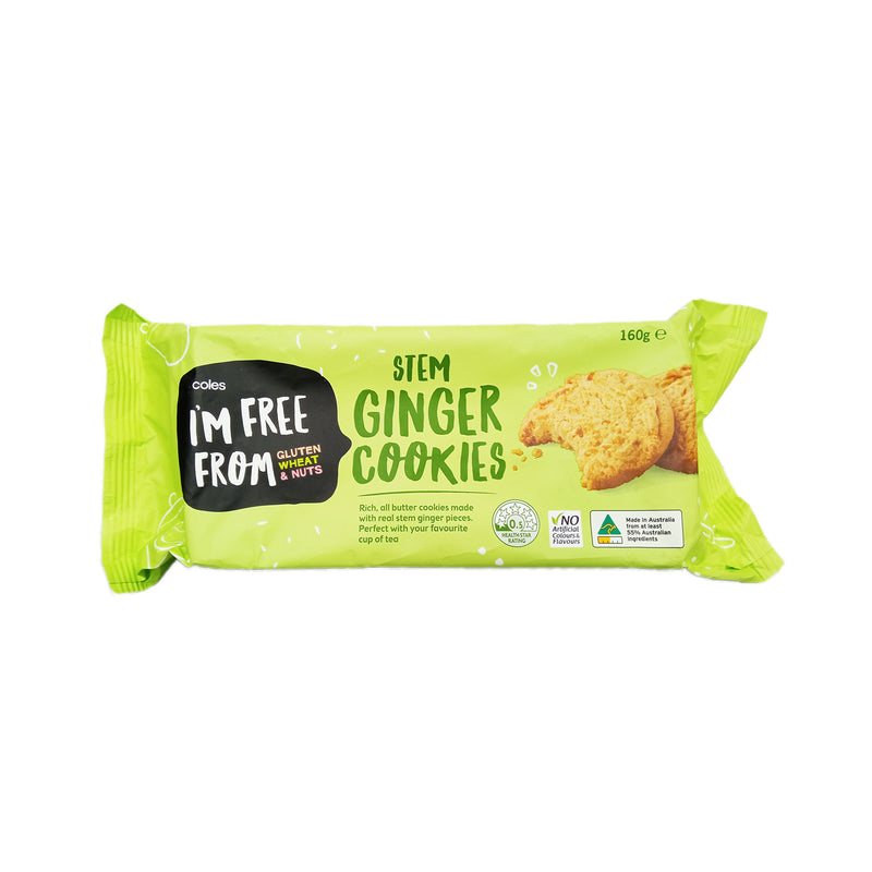 Coles I'm Free From Stem Ginger Cookies 160g