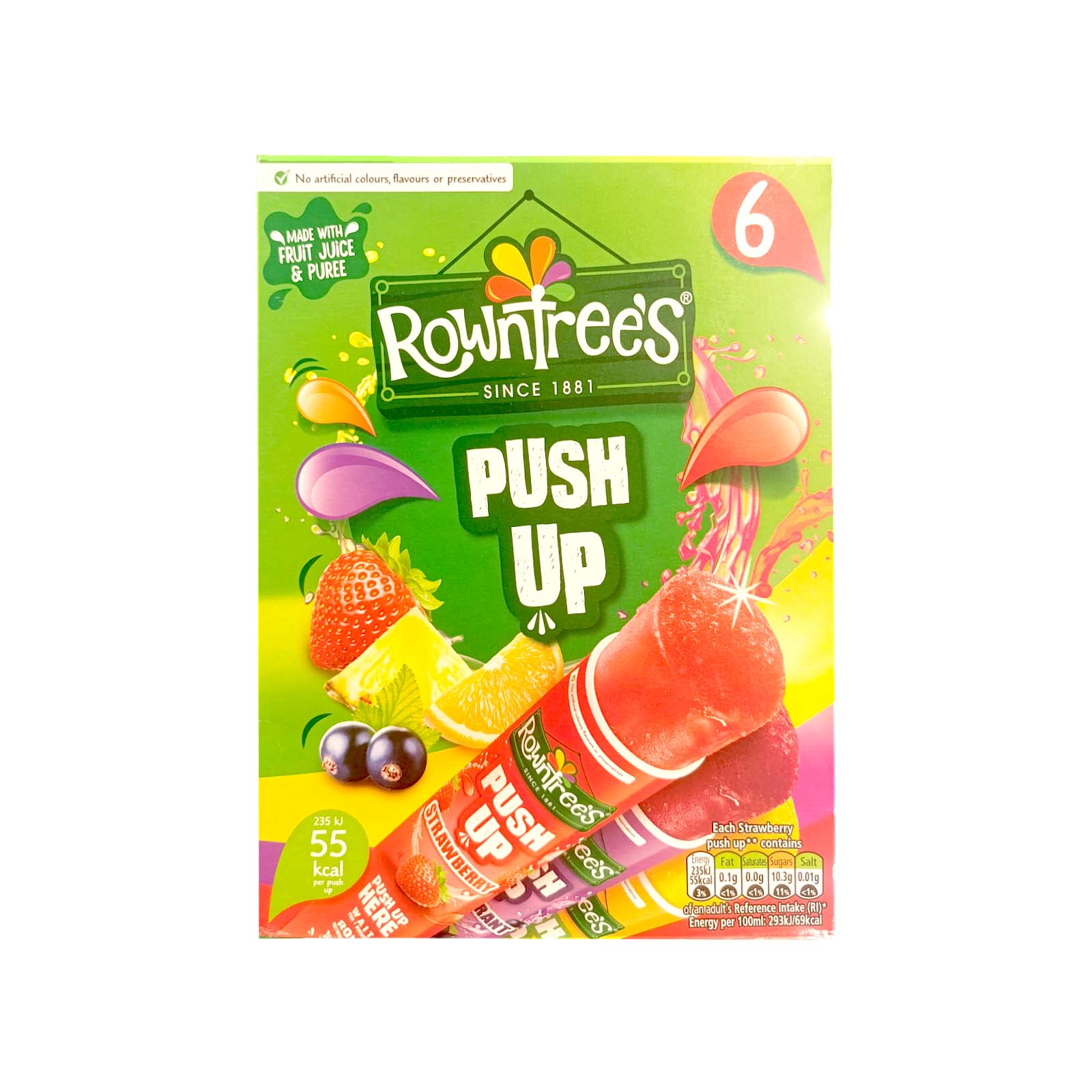 Rowntrees Fruit Pastilles Push Ups Ice Lollies 480ml