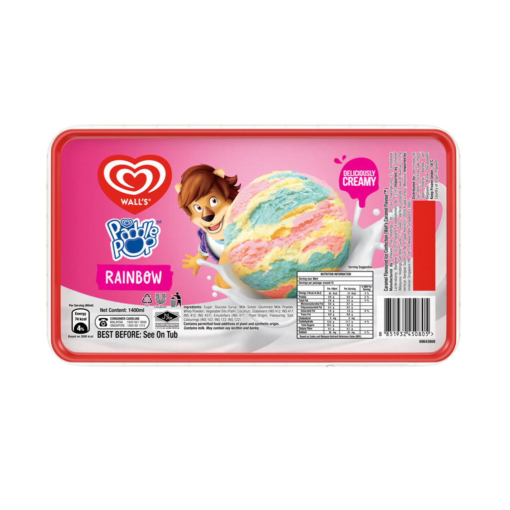 Walls Ice Cream Paddle Pop Rainbow 1.4L