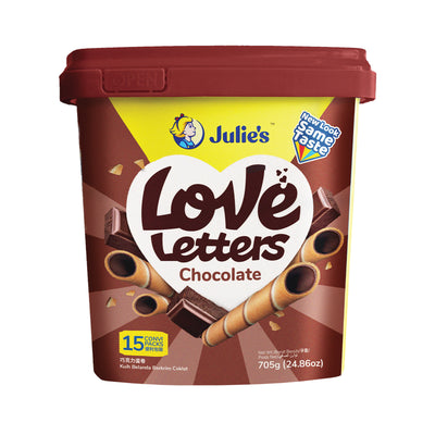Julie's Love Letters Biscuit Wafers with Chocolate Cream (Tub) 705g