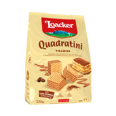 Loacker Quadratini Tiramisu Wafer Cookies 220g