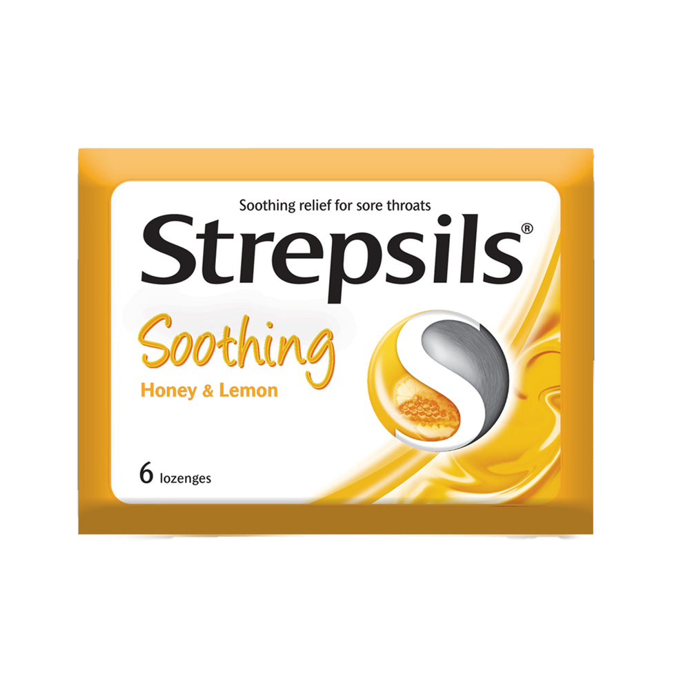 Strepsils Lozenges for Sore Throats Honey Lemon Soothing 6pcs/pack