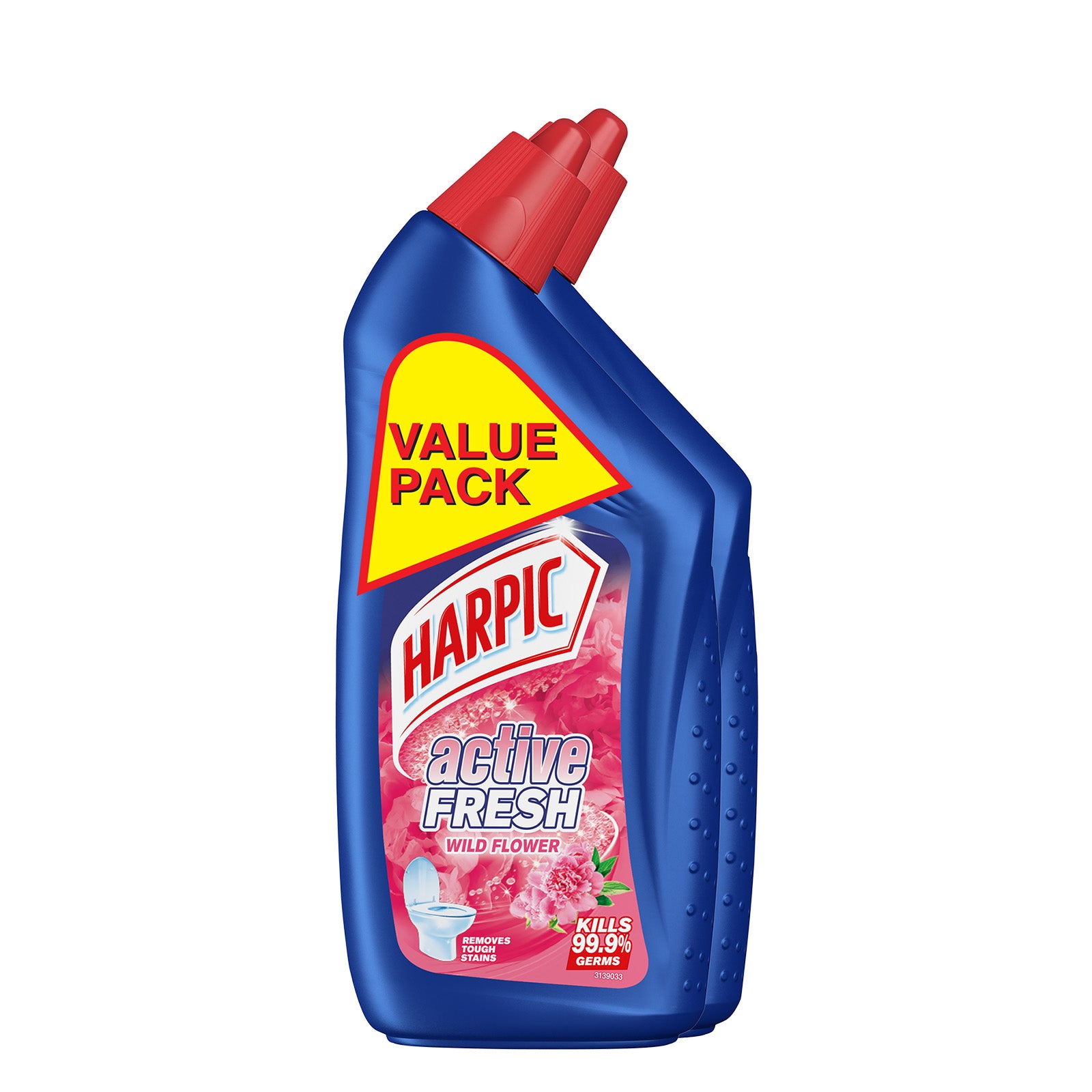 Harpic Active Cleaning Gel Wild Flowers Liquid Toilet Cleaner 500ml x 2