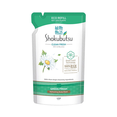 Shokubutsu Green Fresh Shower Foam Refill 500g