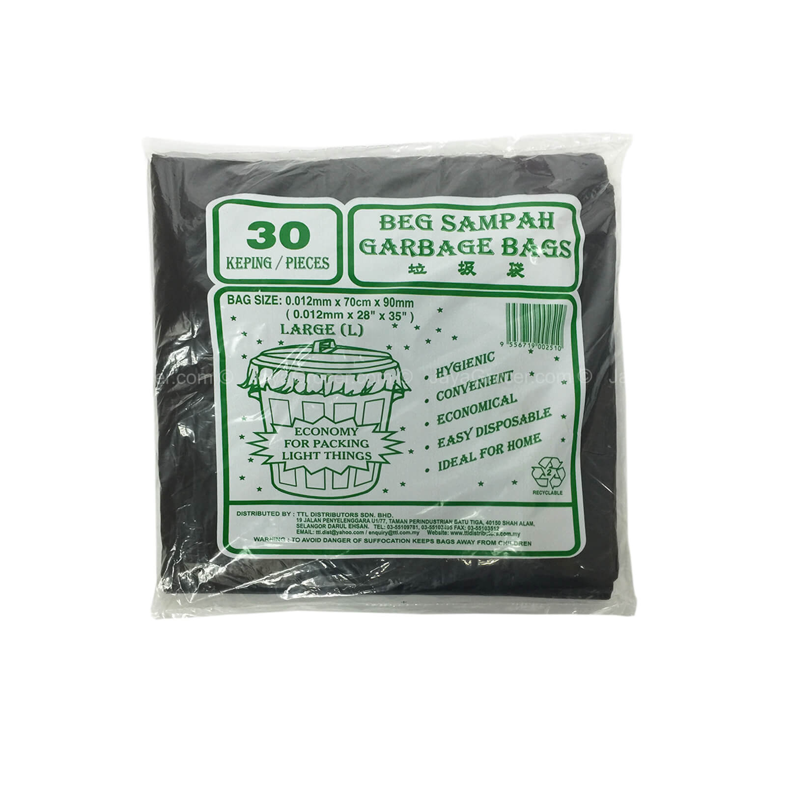 Ttl Garbage Bag (Large) 70 x 90Cm 30pcs/pack