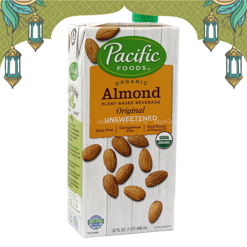 Pacific Organic Almond Milk Original Unsweetened 946ml