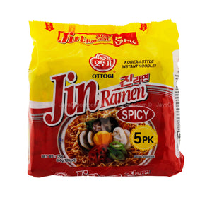 Ottogi Jin Ramen Spicy Korean Style Instant Noodle 120g x 5