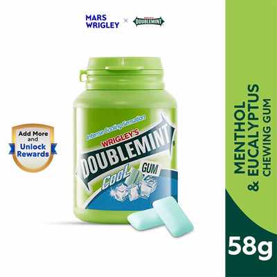 Doublemint Cool Chewing Gum Menthol and Eucalyptus Flavour 58g
