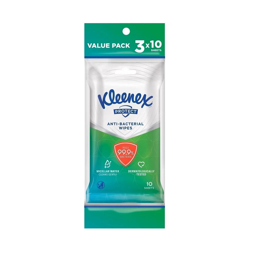 Kleenex Protect Anti Bacterial Wipes 10sheet x 3