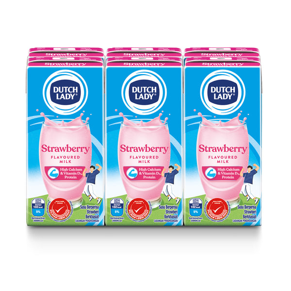 Dutch Lady Pure Farm Strawberry UHT Milk 200ml x 6 (highest price)
