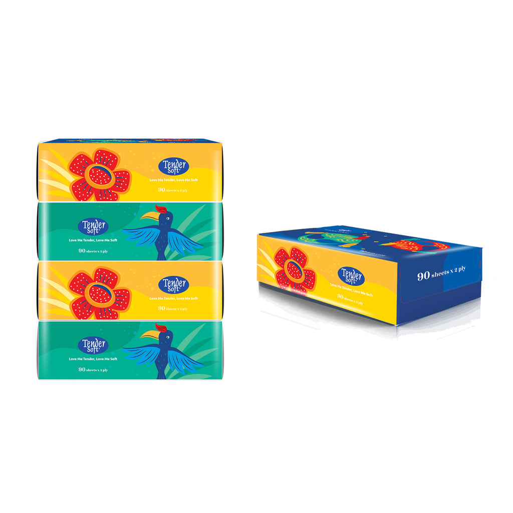 Tender Soft 2ply Facial Tissue 90sheets x 4