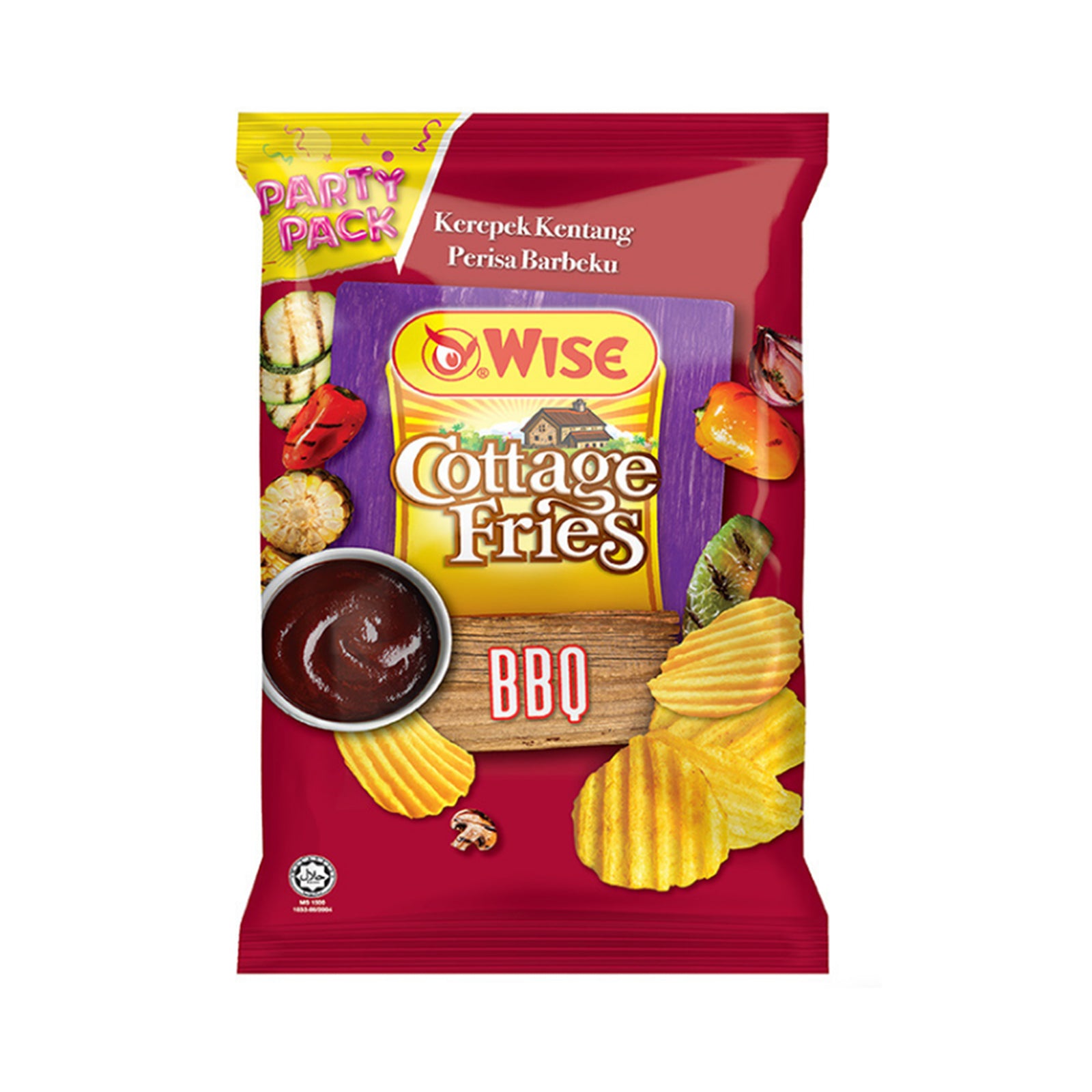 Wise Cottage Fries Party Pack Barbecue Potato Chips 150g