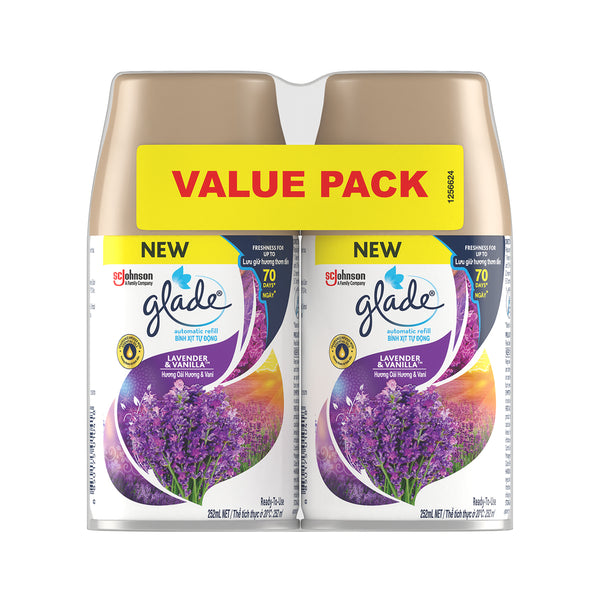 Glade Automatic Lavender Vanilla Spray Refill 175g x 2
