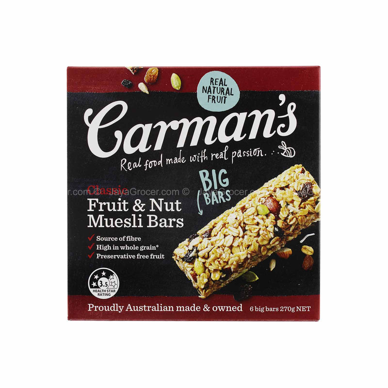 Carman Big Bar Classic Fruit And Nut Muesli Bar 270g