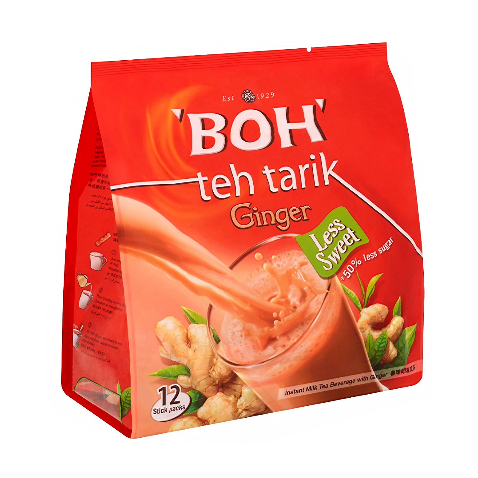 Boh Less Sweet Teh Tarik Ginger 26g x 12 – Jaya Grocer | The Starling