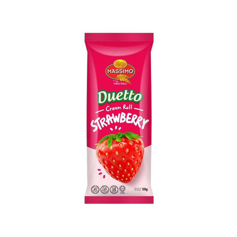 Massimo Duetto Strawberry Cream Roll Bun 50g