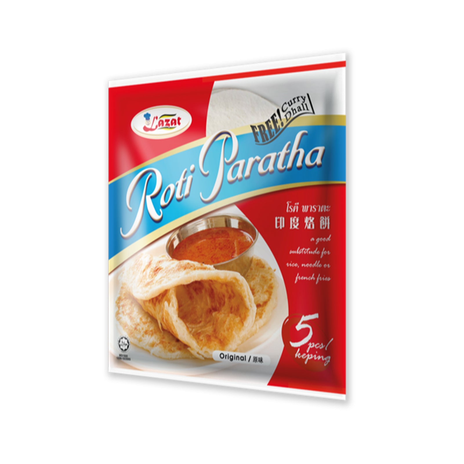 Lazat Original Roti Paratha 5pcs/pack – Jaya Grocer | The Starling