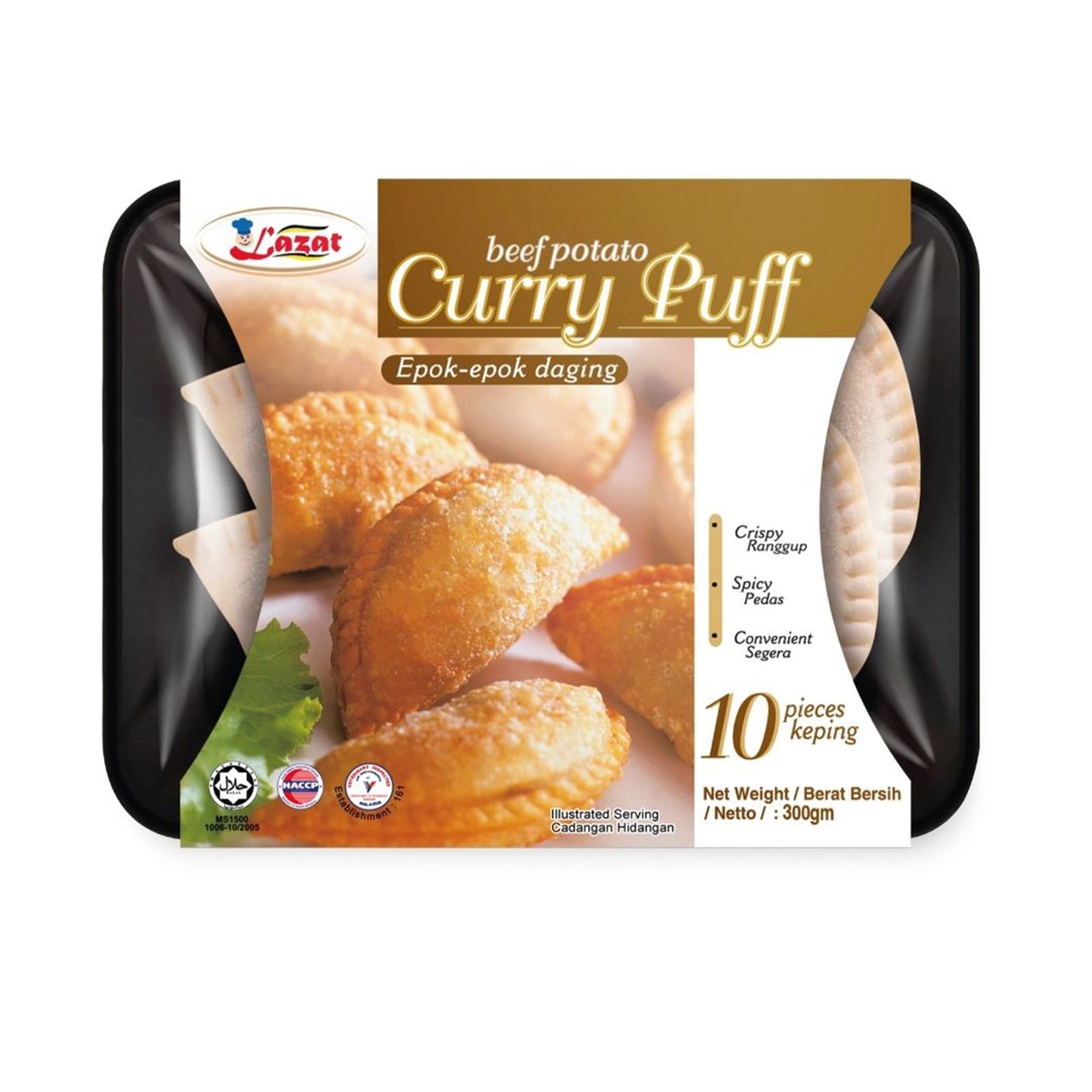 LAZAT BEEF POTATO CURRY PUFF 250G *1