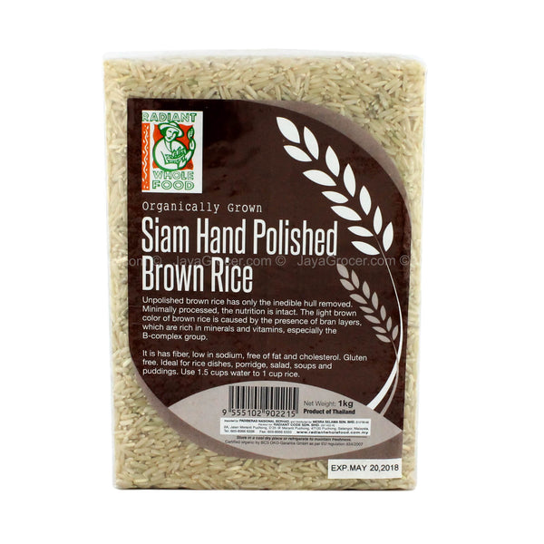 Radiant Whole Food Siam Hand Polished Organic Brown Rice 1kg (highest price)