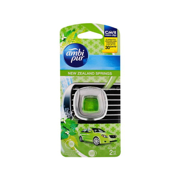 Ambi Pur Car Air Freshener Mini Clip New Zealand Springs Scent 2ml (highest price)