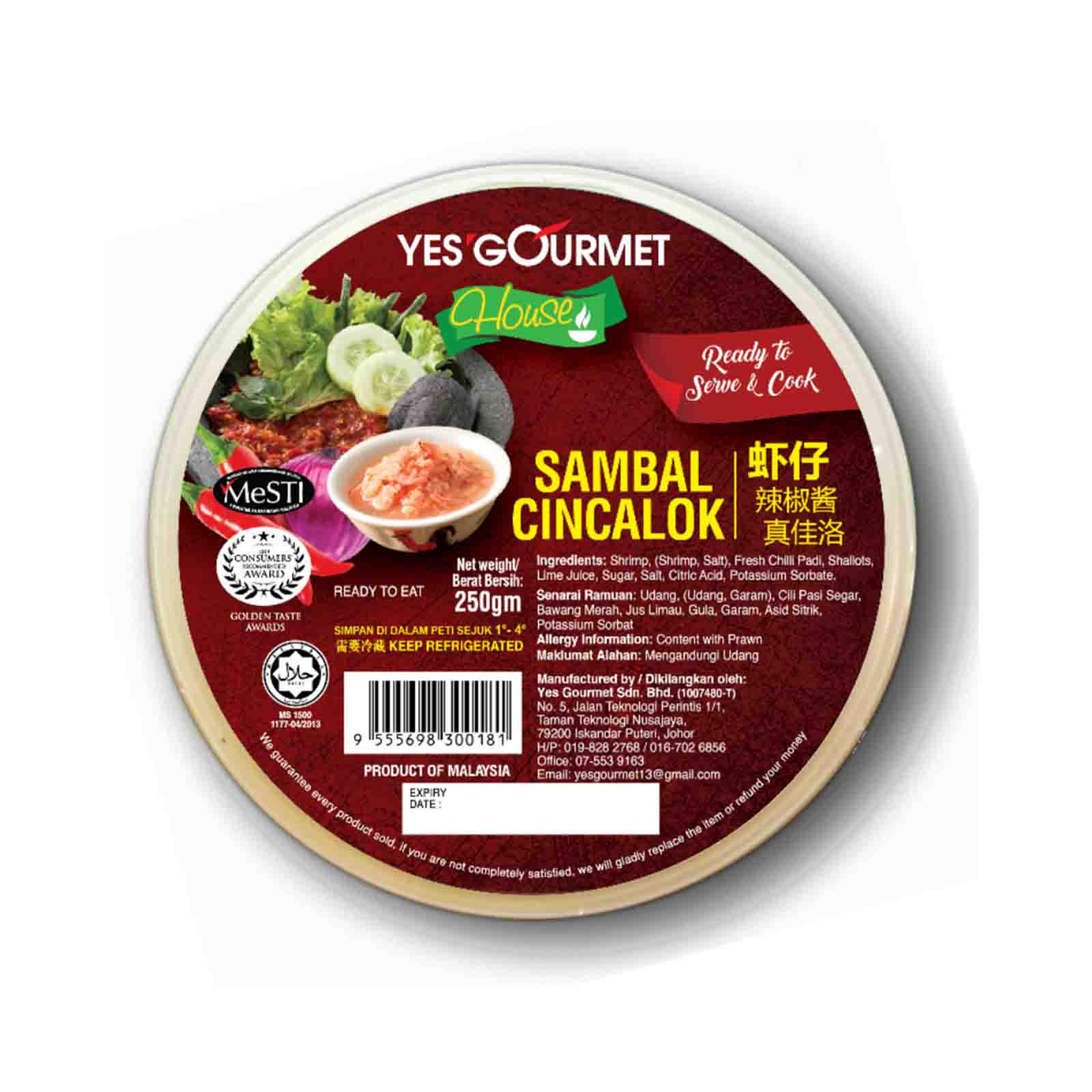Yes Gourmet Chincalok Chilli Sauce 250g