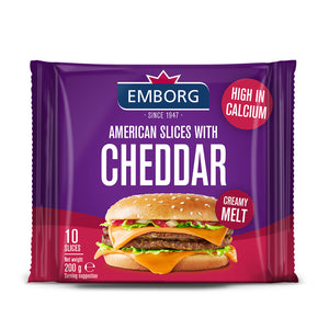Emborg American Cheddar Slices Cheese 200g