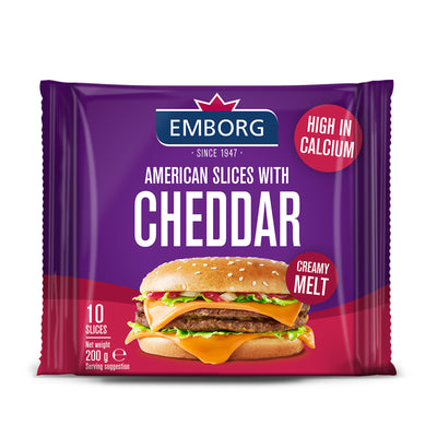 Emborg American Cheddar Slices Cheese 200g