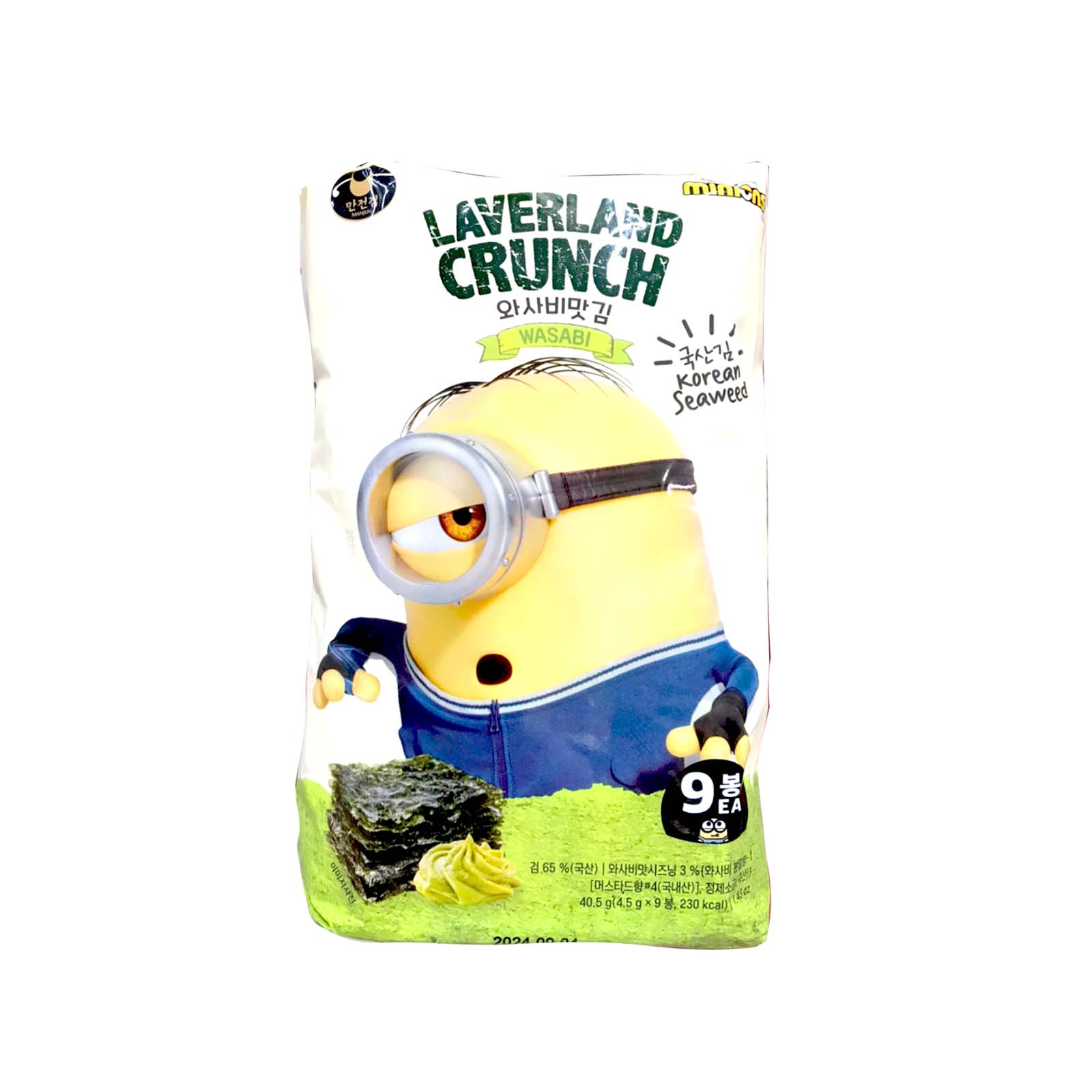Manjun Laverland Crunch Wasabi Seaweed Snack 40.5g