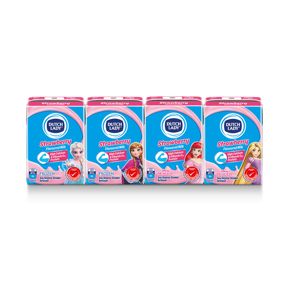 Dutch Lady Milky Frozen UHT Milk Strawberry Flavour 125ml x 4 (highest price)