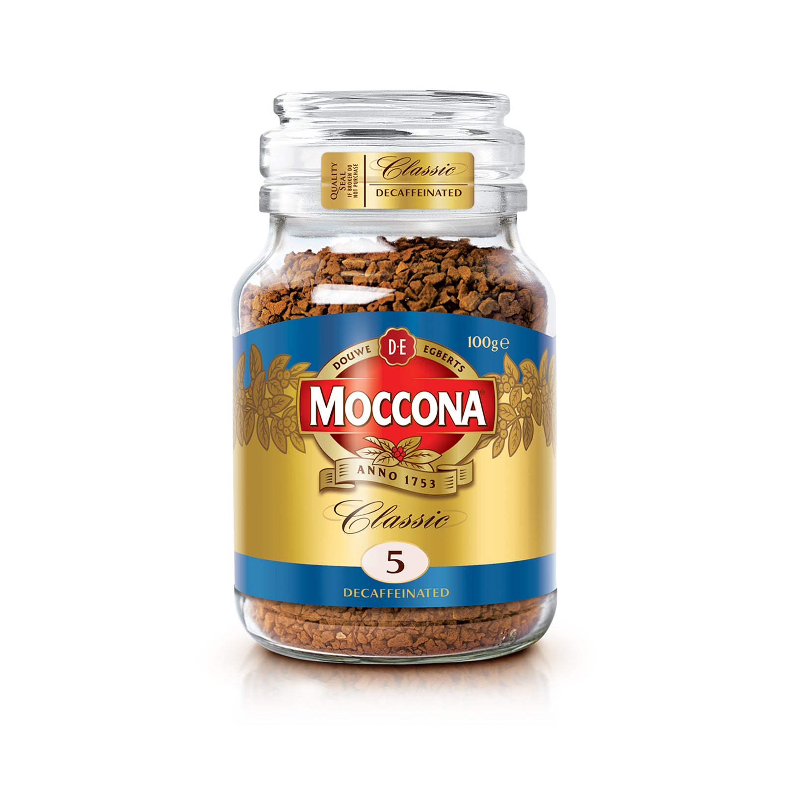 Moccona Classic Decaffeinated Intensity 5 Freeze Dried Instant Coffee 100g