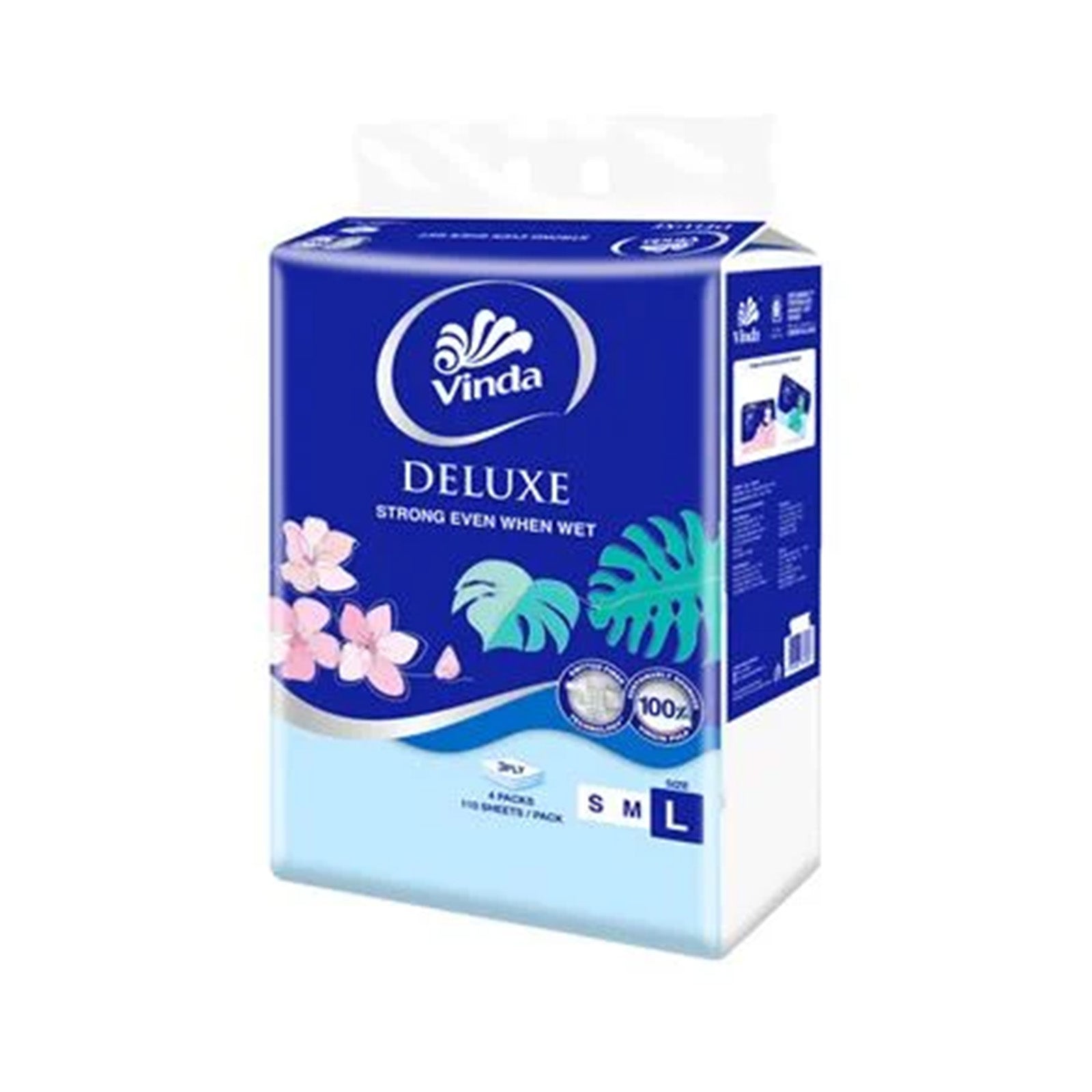 Vinda Deluxe 3ply Facial Tissues Soft Pack 110pcs x 4
