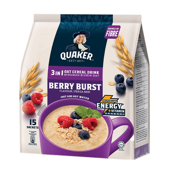 Quaker 3 in 1 Oat Cereal Drink Berry Burst 30g x 15 (highest price)