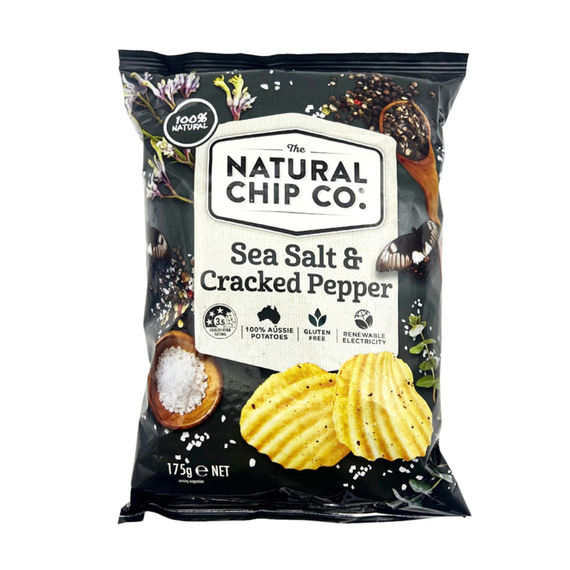 The Natural Chip Co. Sea Salt and Cracked Pepper Potato Chips 175g