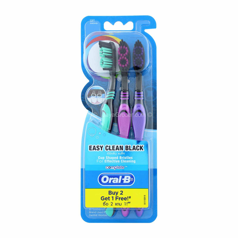 Oral B Complete Easy Clean Black Blister Toothbrush 3pcs/pack