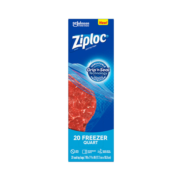 Sc Johnson Ziploc Seal Freezer Bags Quart 17.7cm x 18.8cm 20pcs/pack (highest price)