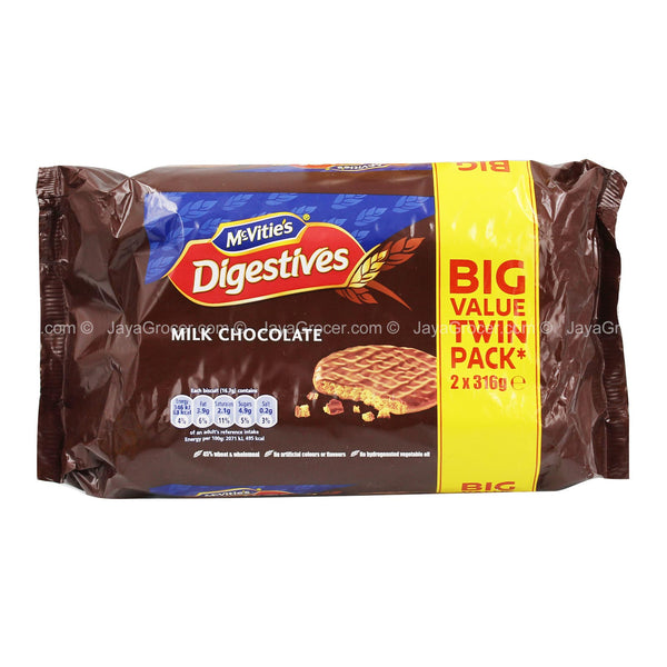 McVities Digestives Milk Chocolate (Twin Pack) 316g x 2