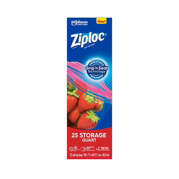 Ziploc Storage Quart Bags 25pcs/pack (highest price)