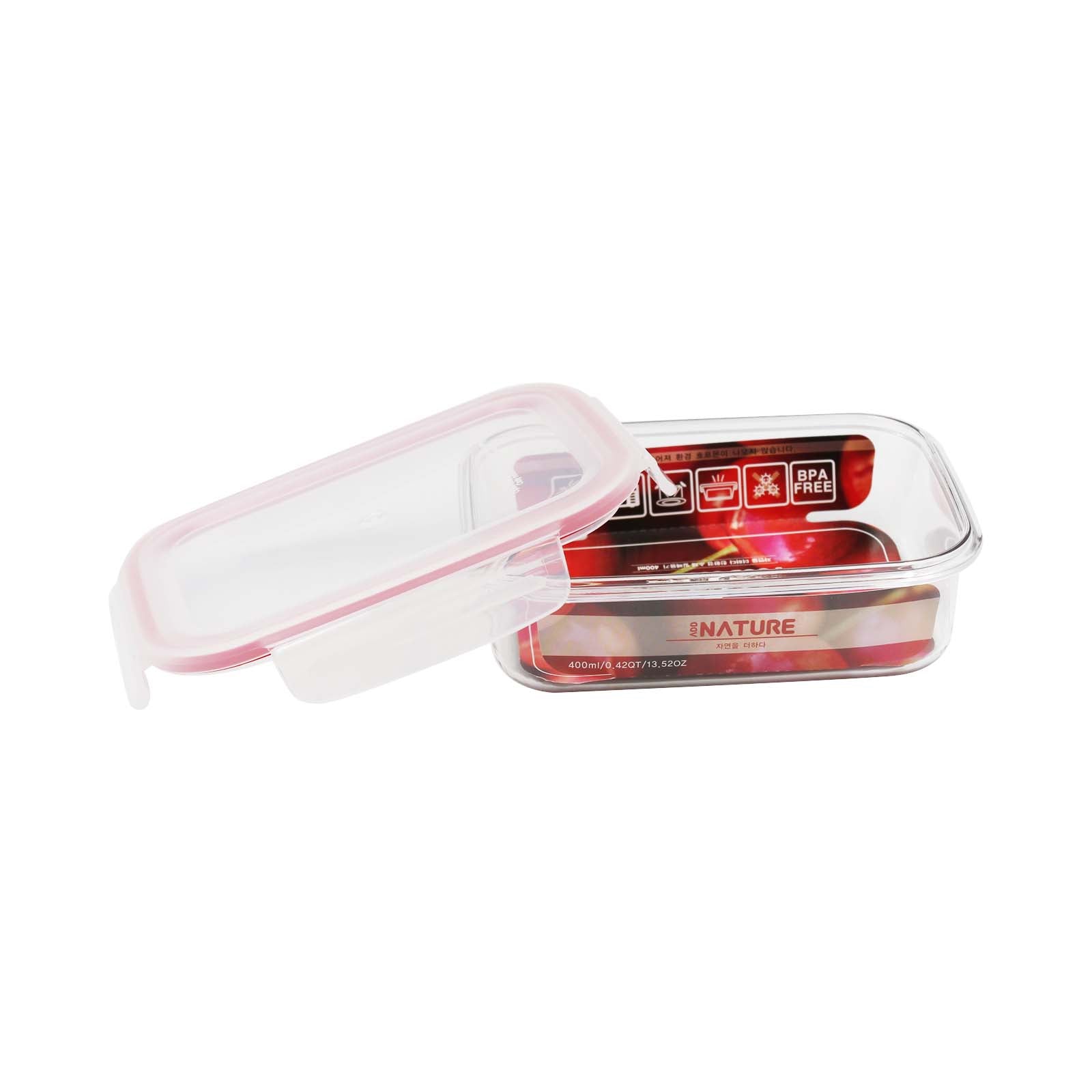 Nature Red Clear Container (Rectangular) 400ml – Jaya Grocer | The Starling