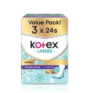 Kotex Liner Herbal Cool Longer And Wider 24pcs x 3