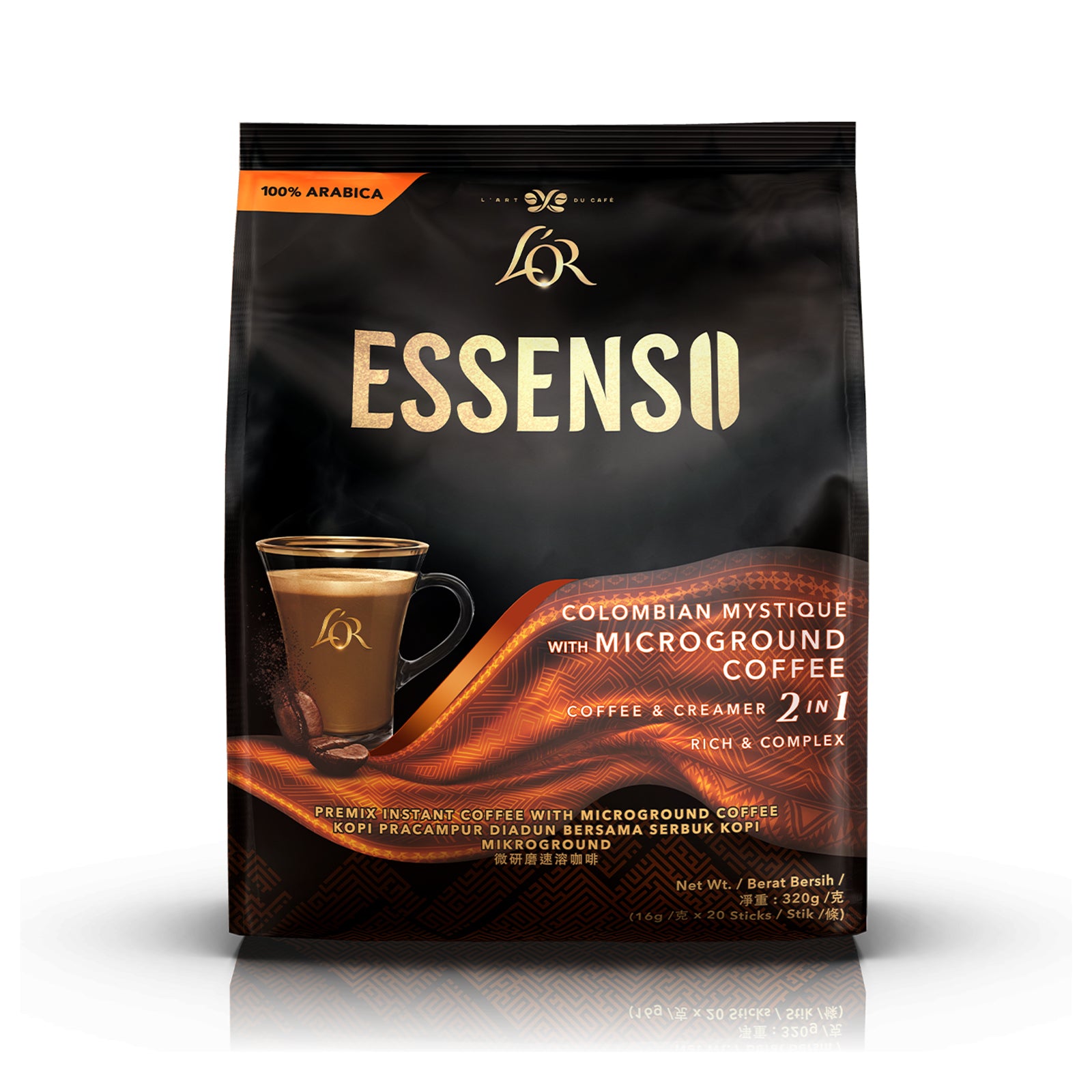 Lor Essenso Colombian Mystique with Microground Instant 2 in 1 Coffee 16g x 20