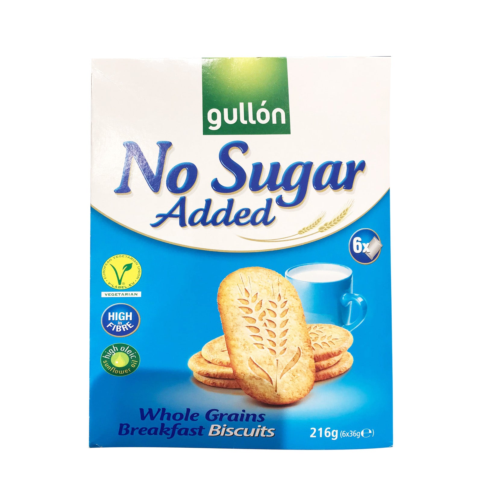 Gullon No Sugar Added Whole Grain Biscuit 36g x 6